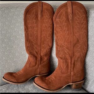 Lane Boots Suede Knee High Cowboy Boots